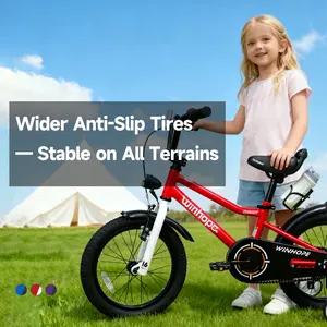 WinHope Star Light Kids’ Bicycle Ages 2–9 | 12–18 inch with training wheels, front light, fenders, water bottle holder | 95% preassembled, dual brakes, adjustable seat/handlebar