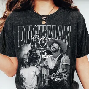 Vintage Duck Man Riley Green Graphic t-shirt Menswear Top