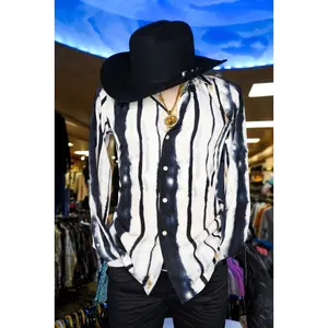 Modern Black & White Striped Dress Shirt