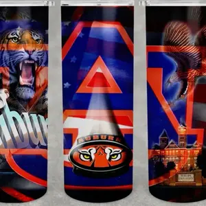 Auburn Football Tumbler Drinkware Water Bottles Mug Cup Portable Washable Reusable tumblers Insulated Stainless Steel Water Cup with Straw lid