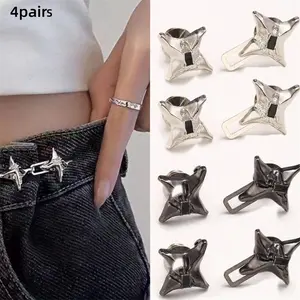 Adjustable Star Shaped Jeans Belt Buckles, Reusable Denim Style, Streetwear & Sweet Fashion, Hand Washed, Perfect for Weddings & Parties, Adjustable Metal Buckle