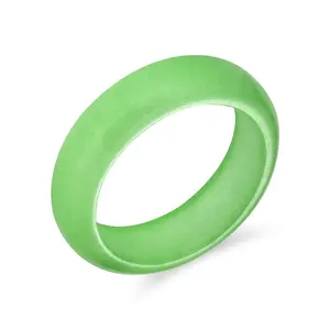Good Luck Energy Smooth Stackable Natural Gemstone Jade Band Ring