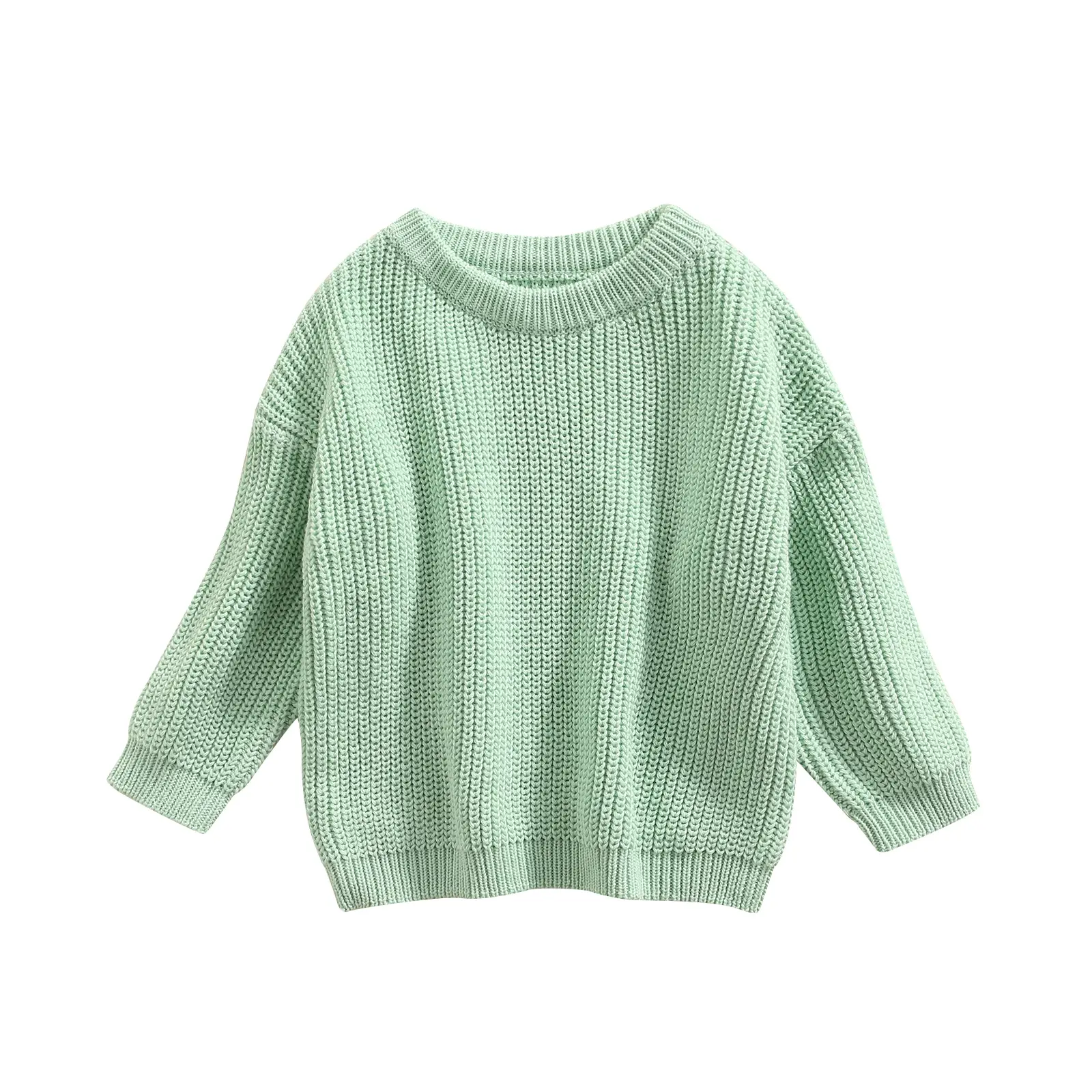 Infant Toddler Baby Boy Girl Sweater Round Neck Loose Fit Long Sleeve Oversized Knitted Sweatshirt Pullover Tops Baby Knitwear Fall Winter Clothes