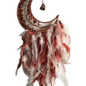 Carnelian Agate Dream Catcher - Natural Stone with Unique Patterns and Aesthetic Design