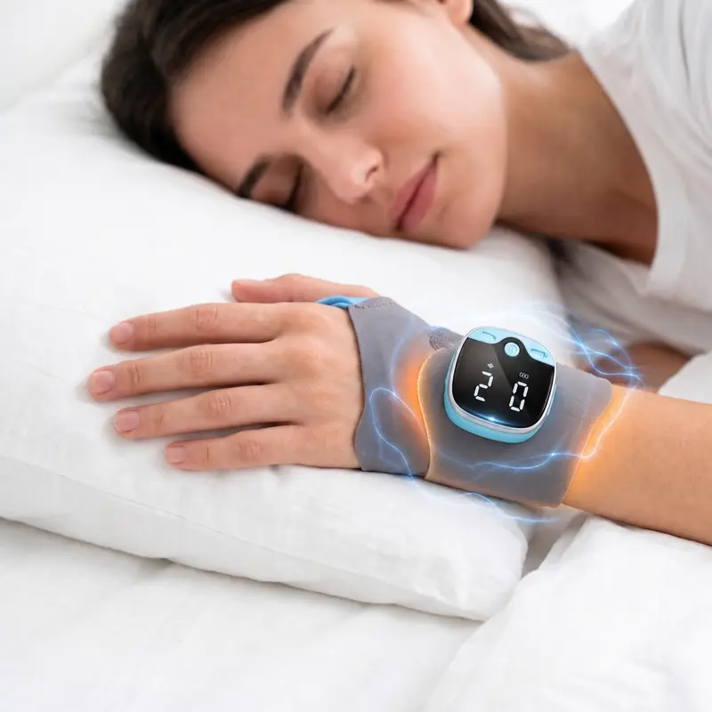 Sooradiant Electric Hand Massager with Heat, Hands-Free Wrist Wrap Design, Lightweight Portable Massager for Daily Use & Sports, Universal Fit for Left & Right Wrist