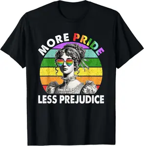 100% Cotton More Pride Less Prejudice Pride Month LGBTQ Gay Lesbian T-Shirt Fabric Summer pride  parade  outfits