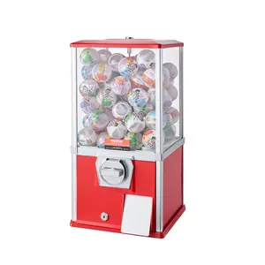 Father's Day Gift VEVOR 21"H Gumball Machine Vending Coin Bank Vintage Gumballs Dispenser PS Red