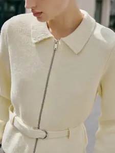 MANGO Women's Knitted jacket with belt and buckle