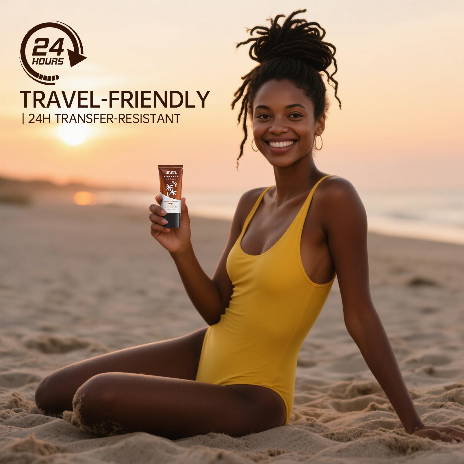 Bronzer Sunshine Drops | Sunless Tanning Lotion | Instant Sun-Kissed Glow | Hydrating Liquid Bronzer for Face & Body