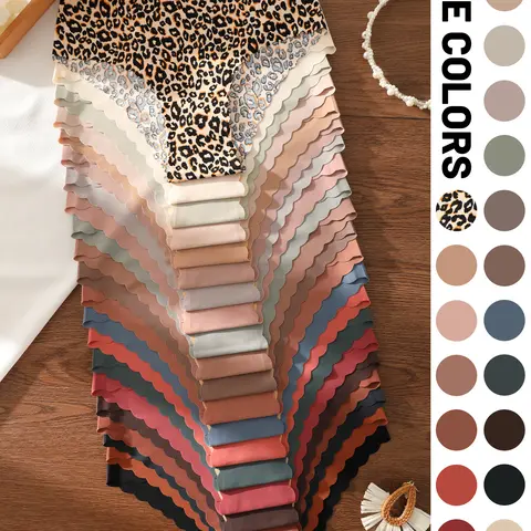 5/6/7/10/12/21-pack seamless one-piece wave-edge triangle, leopard print and solid color mix, comfortable, breathable, stretchy, silky women's underwear Breathable Comfy Panties