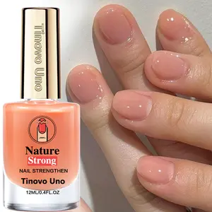 Tinovo Uno Pale orange Nail Strengthener 0.41oz, Natural Drying No-Curing, Suitable for Uneven Nails, Creates a Natural Look, Strengthens Nails, Adds Shine, Nail care, Professional Nail Treatment, Durable Coating, Highquality Formula, Manicure