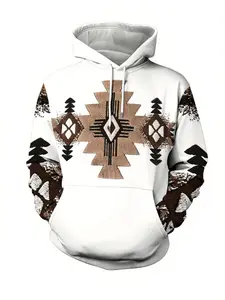 Men's ethnic cross pattern casual hoodie, Graphic Print Hoodie, novelty sweater 3d printed sweatshirt, men's and women's pullover hooded sweatshirt