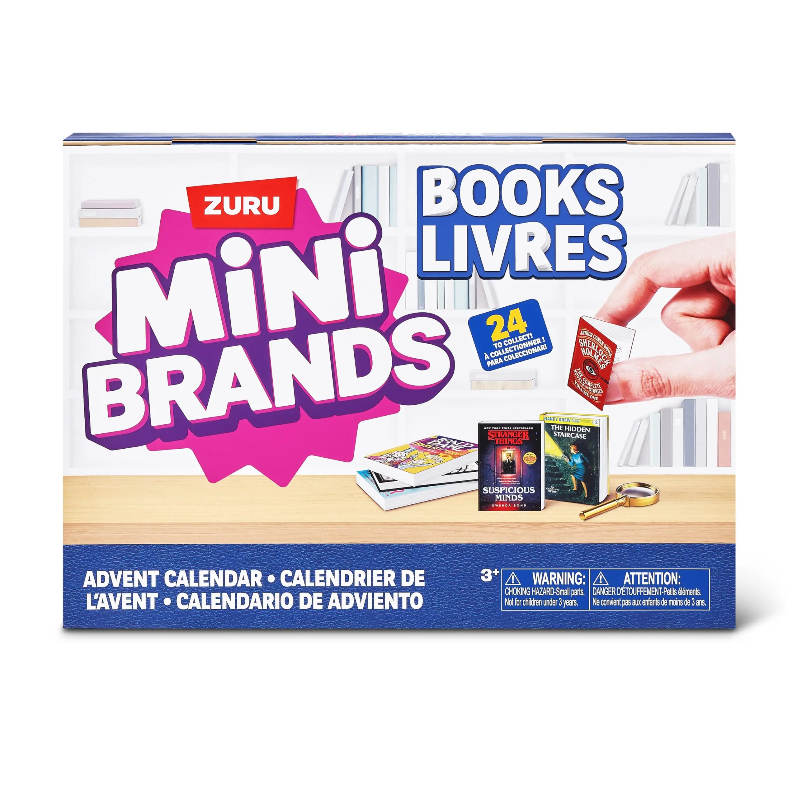 Mini Brands Books Advent Calendar by ZURU, Collectible Seasonal Toys for Girls, Boys, and Collectors Novel Coloring