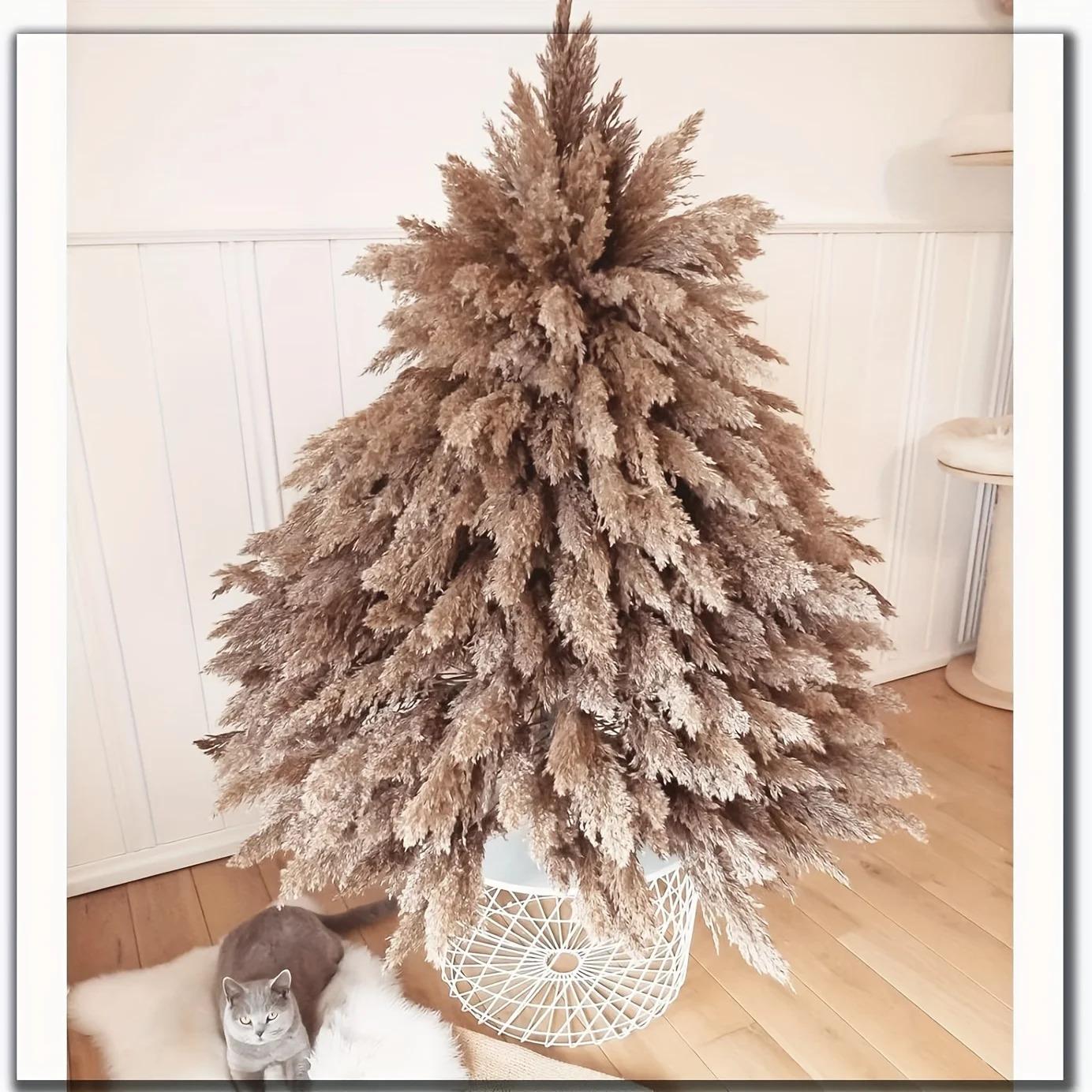 20 Pcs 23 Inch Tall Fluffy Pampas Grass XL Size Brown Dry Pompous Grass Decor Wedding Flower Boho Decor Natural Pompas Flower