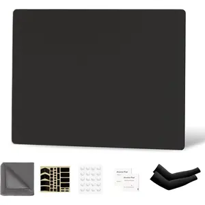 Glass Gaming  Pad, Hard Mousepad for Gaming, 13.7" x 9.8" Ultra-Smooth -Etched Surface Mousepad, Improved Precision & Speed, Anti-Slip Base, Black