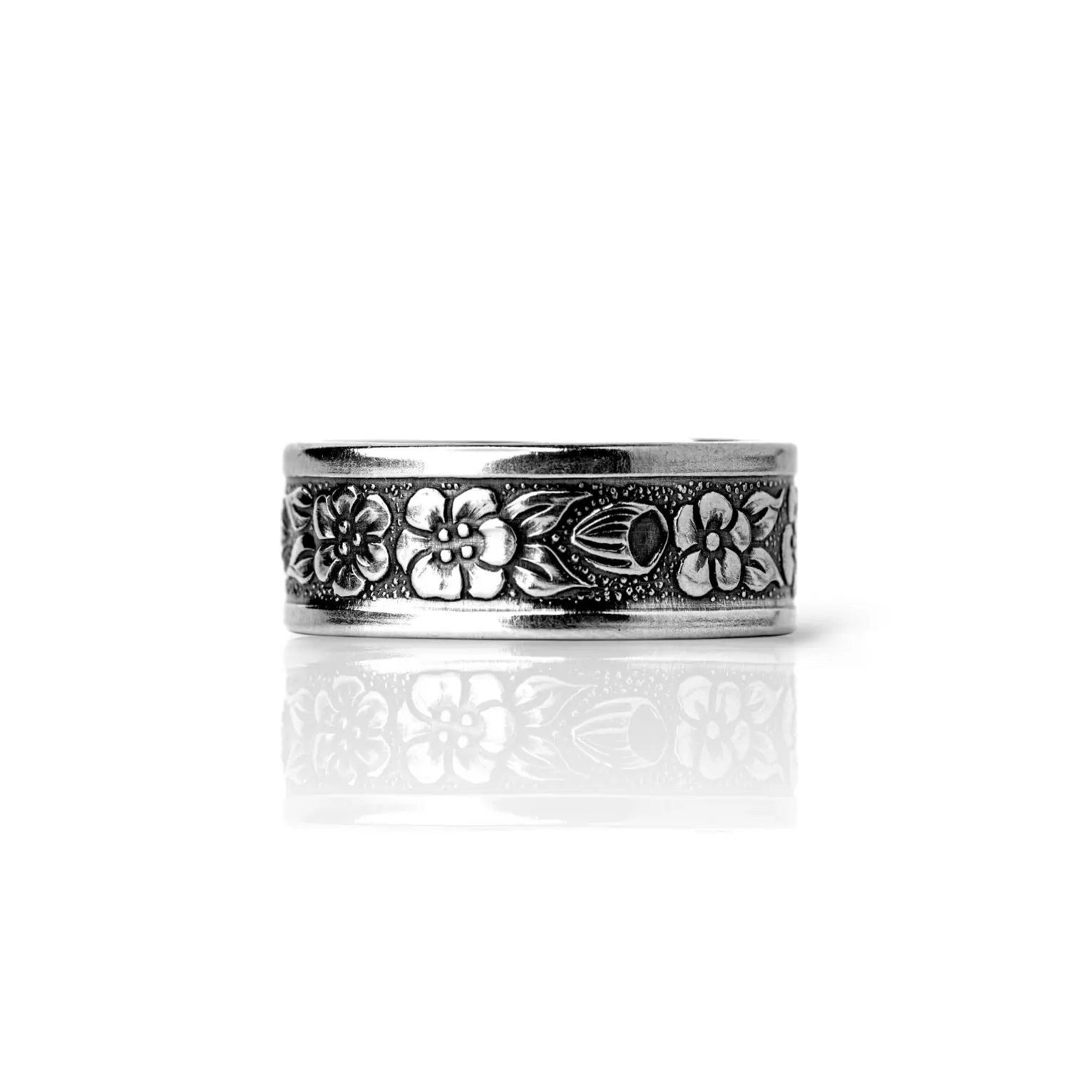Danielle's Garden - Handcrafted Stainless Steel Floral Spoon Ring Danielle's Garden - Handcrafted Stainless Steel Floral Spoon Ring