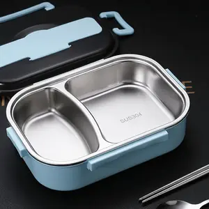 Adult Lunch Box Set, 3-In-1 Divided Container, Microwave & Dishwasher Safe, Includes Utensils, Ideal for School, Snacks, Travel