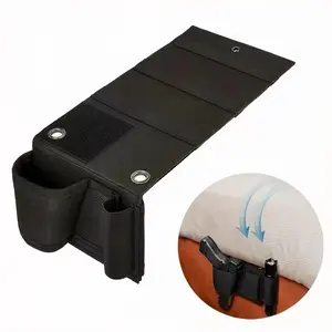 Bedside Gun Holster - Under Mattress Handgun Holster with Flashlight & Mag Pouch, Quick Access Tactical Holster for Home Defense, Fits All Pistols for Nightstand & Bedside Storage