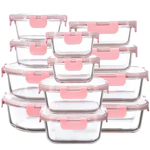 12 Pack Glass Storage Containers with Lids, Leak-Proof Meal Prep Containers, Glass Food Storage Containers for Leftovers, to Go Kitchen Utensils.