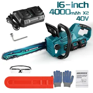 【Free 2 Battery】 2026 NEW Upgrade Dual-Battery 42V Brushless Chainsaw: 1400W Power, 16" Bar & 25% Longer Runtime - Perfect for Firewood, Storm Cleanup & Heavy-Duty Yard Work，EASY FOEOPERATIONSENIOR & WOMEN