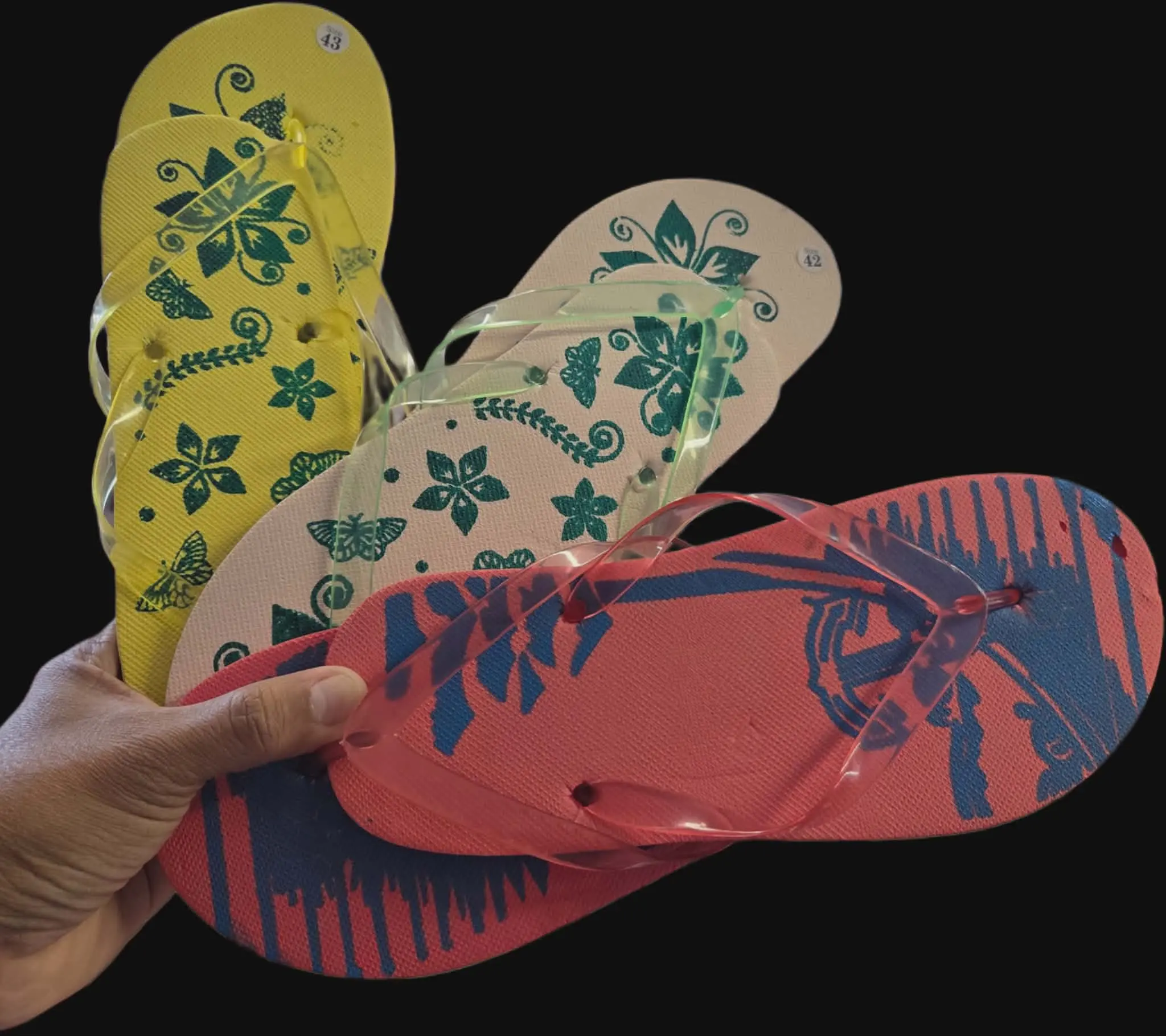 Unisex Disposable Pedicure Footwear, 3-Pair Sandals Set with Random Colors