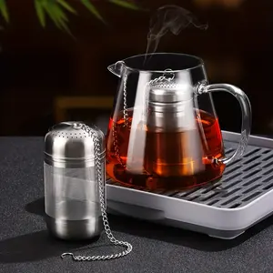 Large Tea Infuser, Stainless Steel Tea Strainer Mesh Tea Ball Infuser, Tea Strainer Food Grade Mesh Tea Filter Interval Diffuser With Extended Chain Hook For Loose Leaf Tea And Coffee, Coffee Accessories, Tea Making Tools