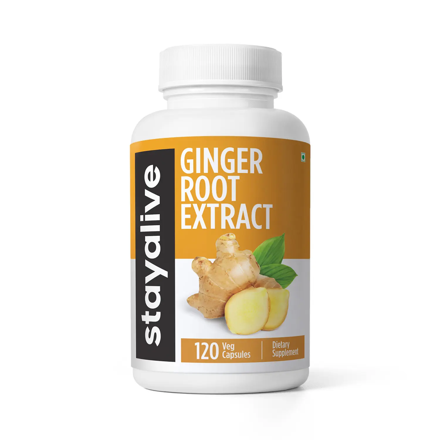 STAY ALIVE Ginger Root Capsules, 10:1 Super Extract with 5% Gingerols, 120 Pills, Vegan, Non-GMO & Gluten-Free Ginger Supplement
