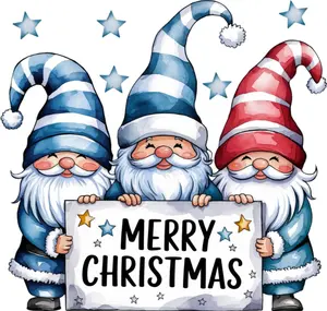 DTF Transfer - Gnome Merry Christmas Multi Size