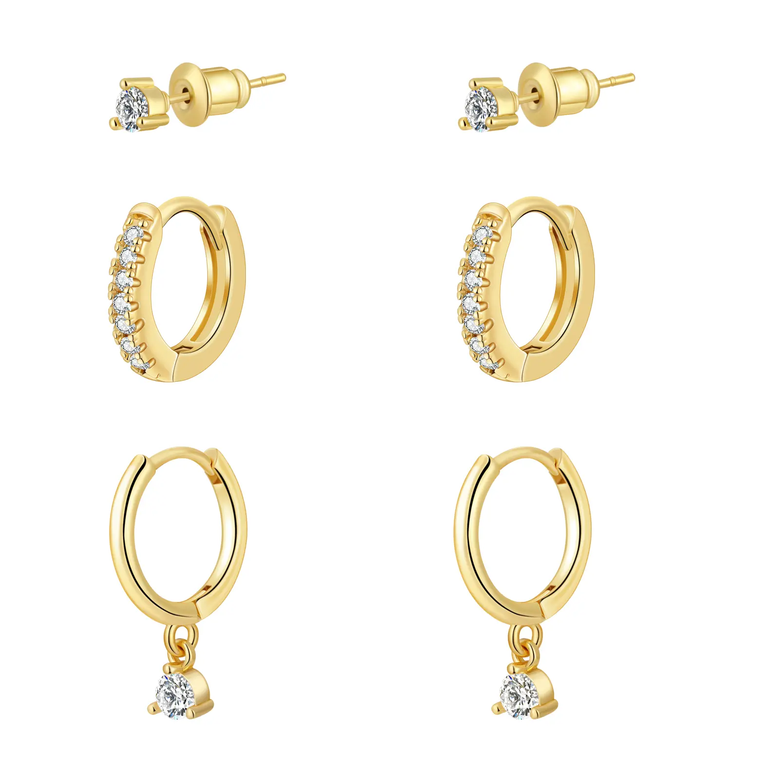 Tasiso 14K Gold Sliver Plated 3 Pairs Earrings Set: Exquisite Stud Earrings Fashion Small Hypoallergenic Dangle Earrings Women Earrings Gold Jewelry Girls kendrascottnecklacepickleball invisiblehoopearringsdti earstack ryukearrings sensitiveskin