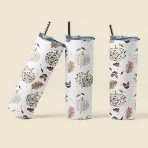 Fall and Autumn Pumpkin Tumbler, Fall Skinny Tumbler With Straw, Fall Tumbler Gift for Women, Pumpkin Travel Mug, Autumn Thanksgiving Travel Cup, 3D Fall Tumbler, Portable and Reusable Drinkware, Washable Water Bottles, Multicolor Bottle, Bottled Tumbler