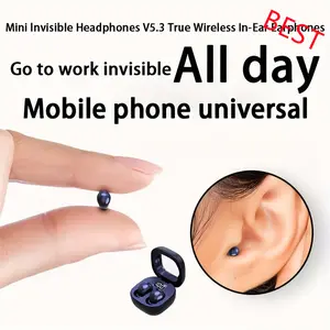 HOT Mini Headphones 5.3 True Wireless In-Ear Earphones  Noise Cancelling  Invisible  HiFi Sound Quality  Sport  Sport  Sleep  In-Class Invisible Wear