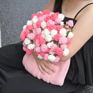 Rose Bouquet Blanket for Mother's Day & Girlfriend Gift Multifunctional Office Shawl Practical Bouquet Wrap for Gifting,flowers bouquet,teacher appreciation gifts 2026,aesthetic room decor Handmade