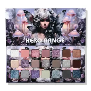 Anime Flower Fairy 21-Color Eyeshadow Palette - Sparkling Shimmer, Matte & Metallic Finishes - Beginner-Friendly, No-Fallout Formula, Long-Lasting, Easy to Remove - Deep Autumn Shades for Fall & Holiday Makeup - Great Gift！