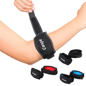 Caspe 2-Pack Adjustable Elbow Support Brace for Men and Women, Lightweight Forearm Band with Counterforce Pad for Every Day Arm Stability and Active Use