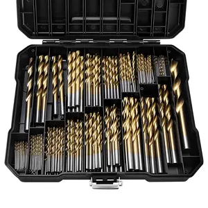 230 Pcs Titanium Twist Drill Bit Set for Metal and Wood,Coated HSS Conventional 118 Deg Tip Titanium Drill Bit Kit Set, Drill Bits Kit with Storage Case, 3/64"-1/2"