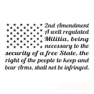 15 INCH Second Amendment 2A US Flag Decal vinyl sticker / bumper sticker