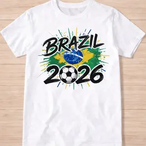 Brazil 2026 Soccer Fan T-Shirt Unisex Graphic Tee Comfortable Fabric Blend for Casual Outings Game Days