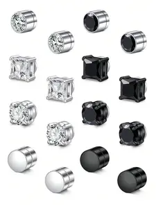 Magnetic Earrings, Stainless Steel Fake Earrings, Modern Fashion Jewelry for Party, Daily Casual Clothing Decor, Trendy All-match & Exquisite Jewelry for Birthday Gift