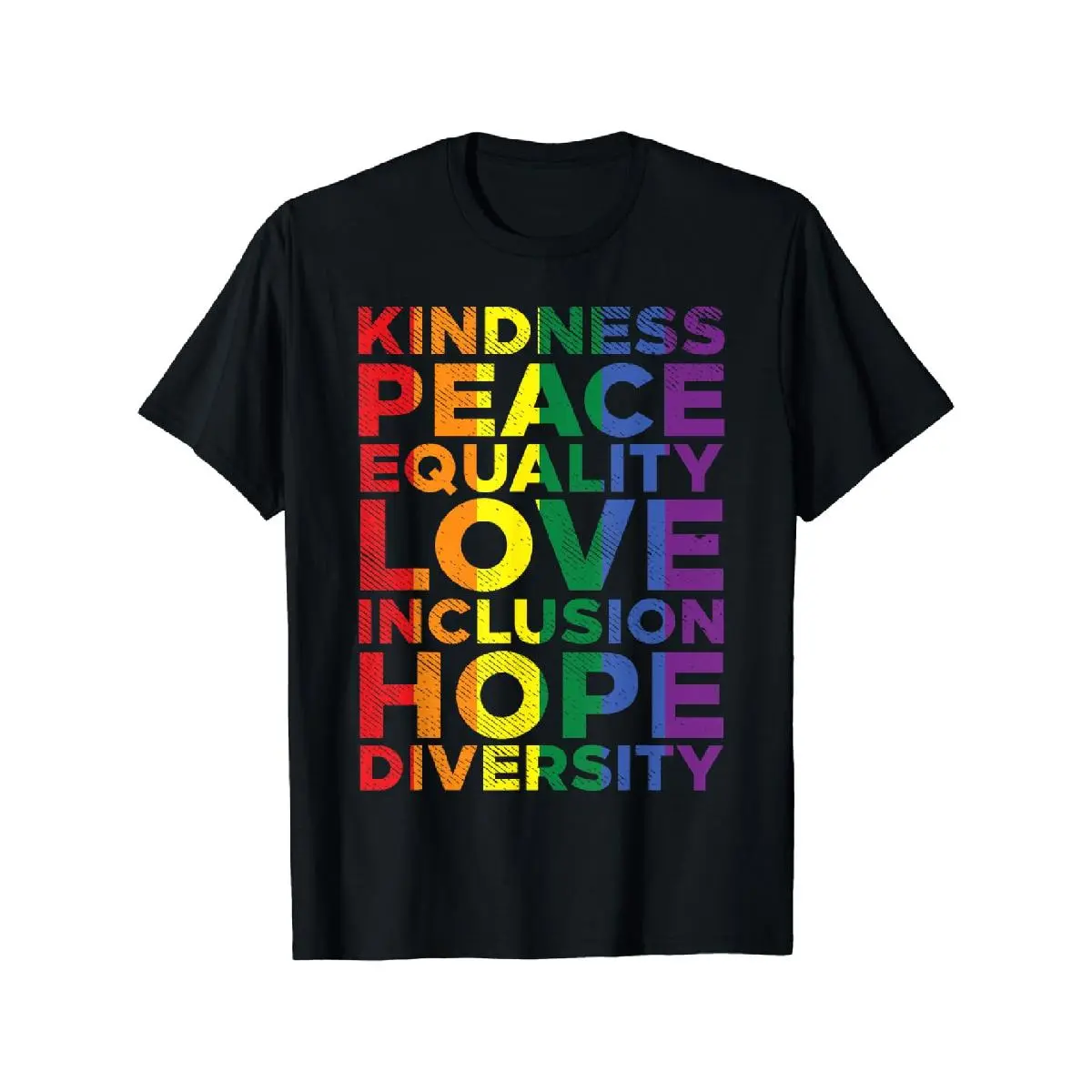 Cotton Short Sleeve Kindness Equality Love LGBTQ Rainbow Flag Gay Pride Ally 2024 T-Shirt For Men Women
