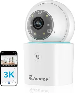 Jennov 3K Indoor Security Camera, 5Ghz &2.4Ghz WiFi Pet Camera with Mobile App, 360°Baby Camera with Motion Detection/Color Night Vision/One-Click Talk/Auto Tracking Function for Home Security