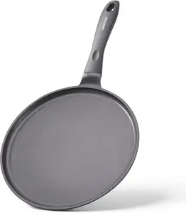 Nonstick Crepe Pan, 9.5 Inch Titanium Pancake Pan, Healthy Non-Toxic Flat Tawa Dosa Tortilla Pan, PTFE & PFOA Free, Suitable for All Stovetops including Induction