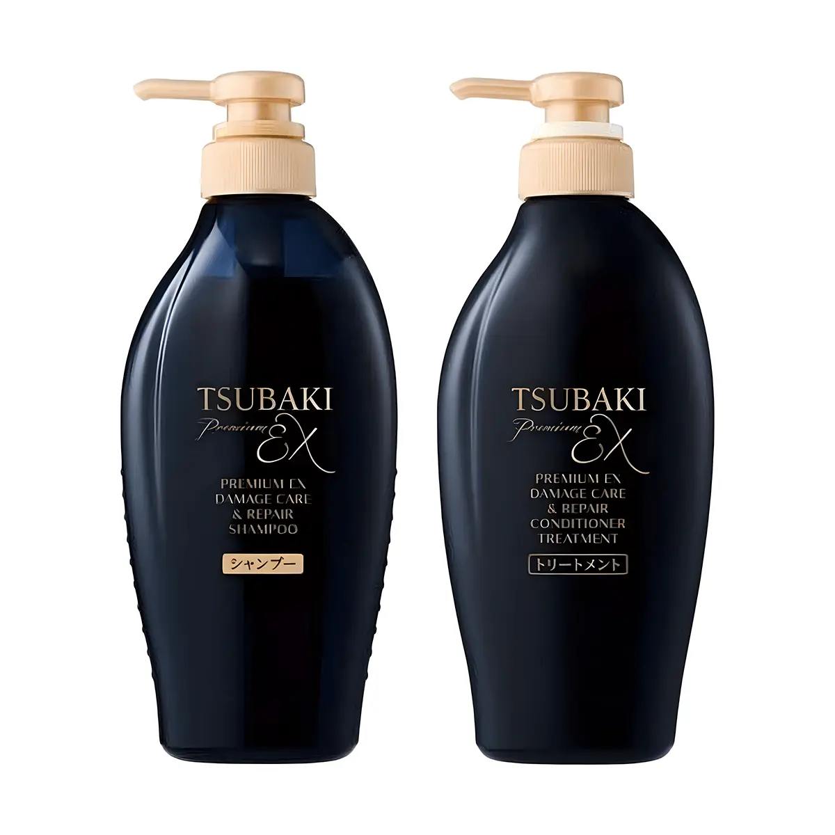 FineToday Tsubaki Luxury Black Ion Repair Shampoo & Conditioner Set 450ml*2 for Damaged Hair
