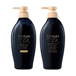 FineToday Tsubaki Luxury Black Ion Repair Shampoo & Conditioner Set 450ml*2 for Damaged Hair