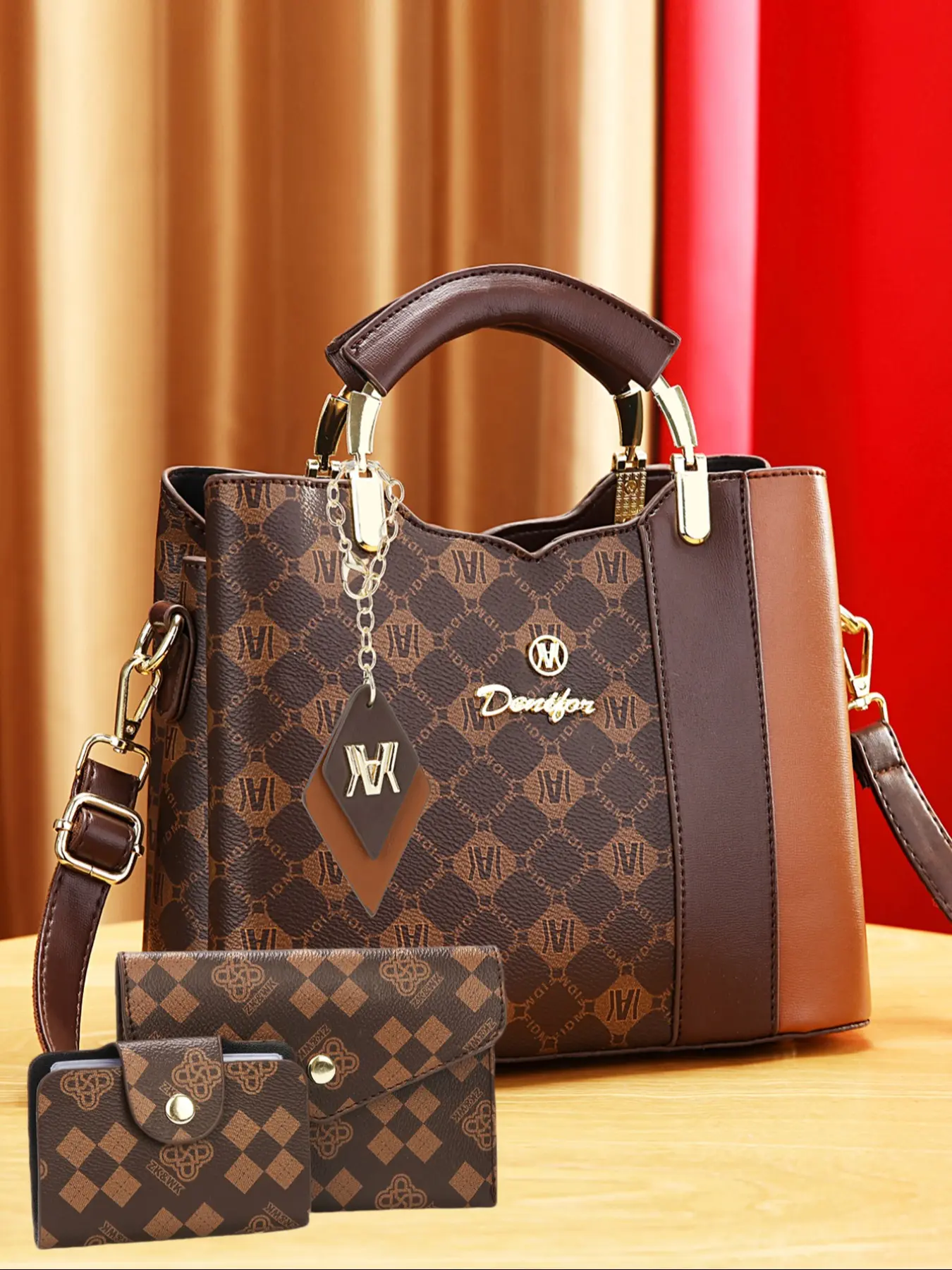 Women's Trendy Shoulder Bag Set, Floral Print Crossbody Handbag, Casual Geometric Pattern, All Seasons Fashion Accessories, Fashionable Unique Bags
