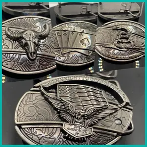 Multifunctional belt buckle head bull head animal  buckle denim personality hip hop retro board buckle belt, high quality flag cowboy girl, girl boy