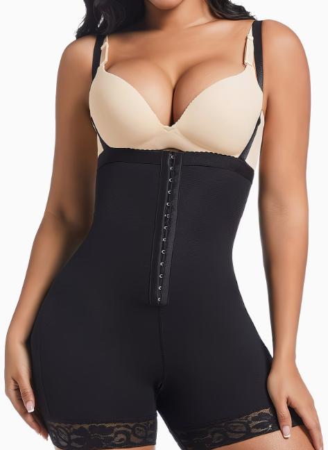 Women's Enhanced Waist & Abdomen Control Shapewear Bodysuit, Open Crotch with Zipper for Convenience, Butt Lifting Full Body Shaper, Plus Size Breathable Tummy Control Faja