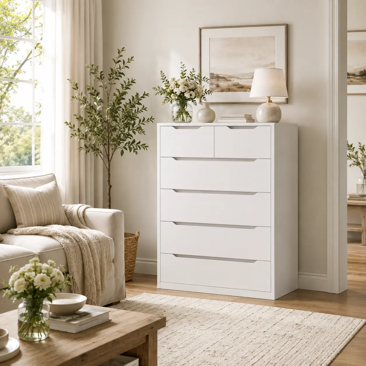 Raybee]5/6/10 Drawer Dresser for Bedroom, Wide Chest of Drawers, Wood Storage Dresser for Bedroom, Closet, Hallway