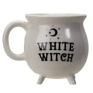 White Witch Cauldron Mug – Magical Morning Cup 🧙♀️☕