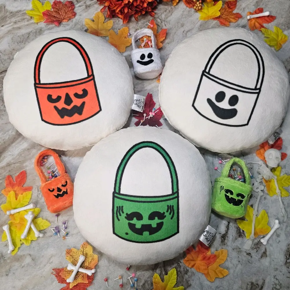 Kawaii Halloween Sugar Cookie Soft Cushion Pillow, 10-in Break & Bake Decor - Pumpkin, Witch, Ghost Designs