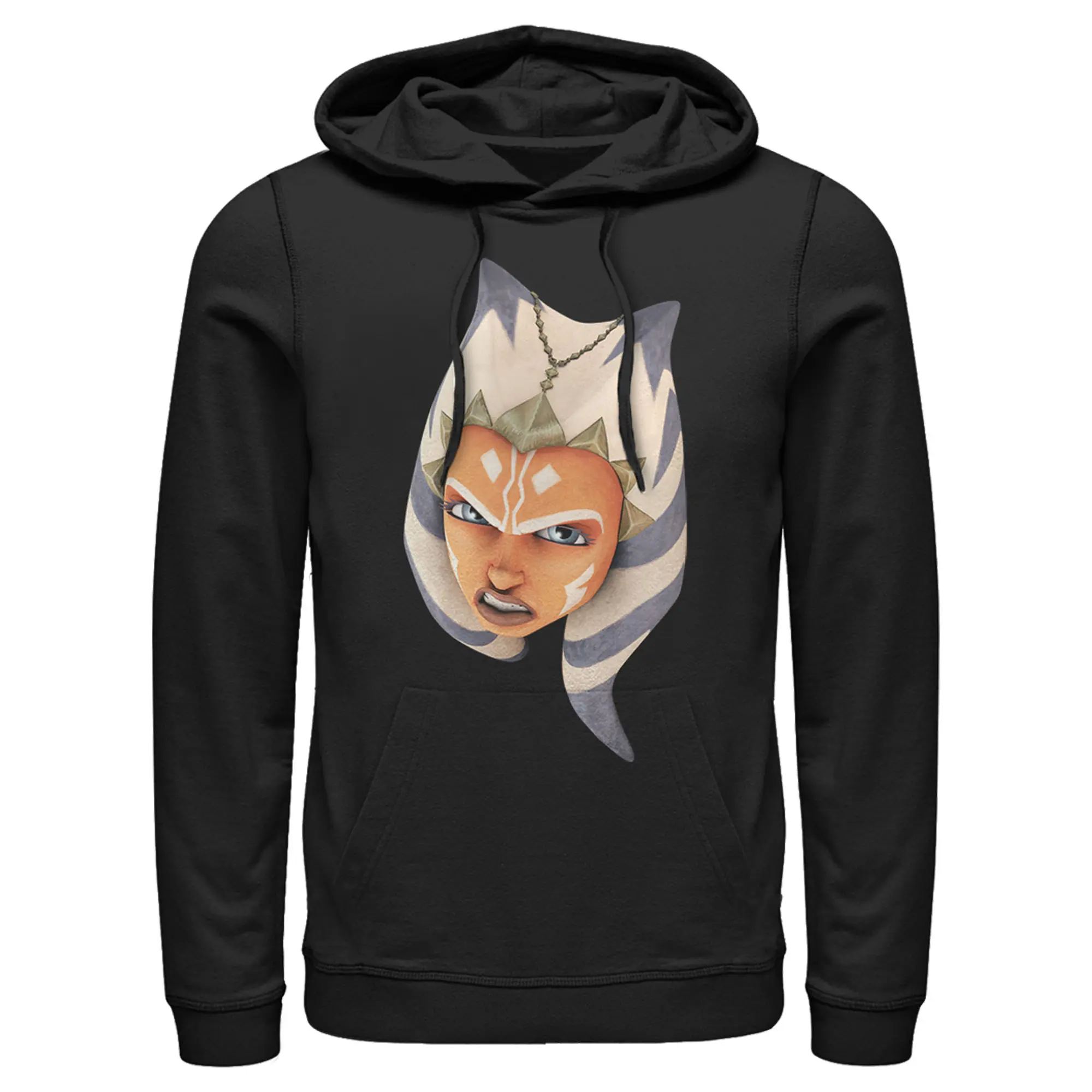 Men's Star Wars: The Clone Wars Ahsoka Graphic Pull-Over Hoodie, Fashion Artist-Inspired Men's Hoodie, Artist-Inspired Men's Hoodies